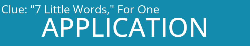 "7 Little Words," For One