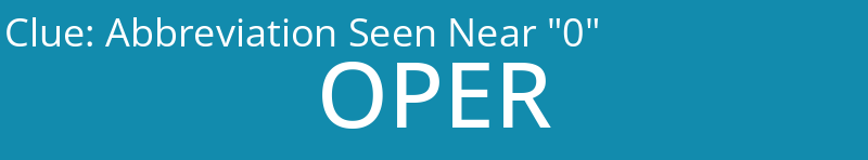 Abbreviation Seen Near "0"