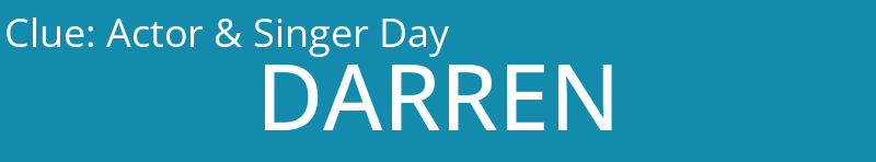 Actor & Singer Day