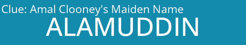Amal Clooney's Maiden Name