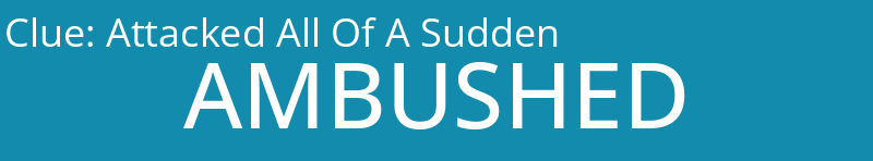 Attacked All Of A Sudden