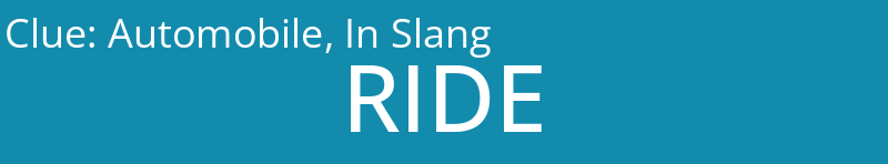 Automobile, In Slang
