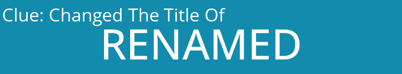 Changed The Title Of