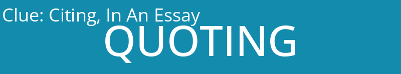 Citing, In An Essay
