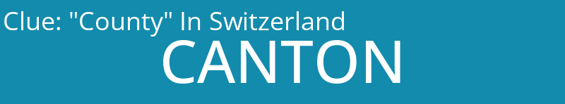 "County" In Switzerland