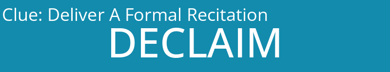 Deliver A Formal Recitation