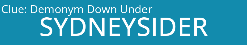 Demonym Down Under