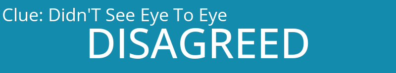 Didn'T See Eye To Eye