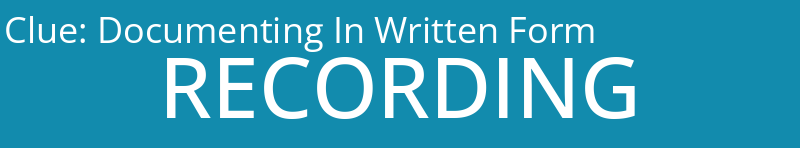 Documenting In Written Form