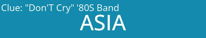 "Don'T Cry" '80S Band