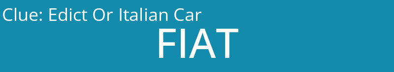 Edict Or Italian Car