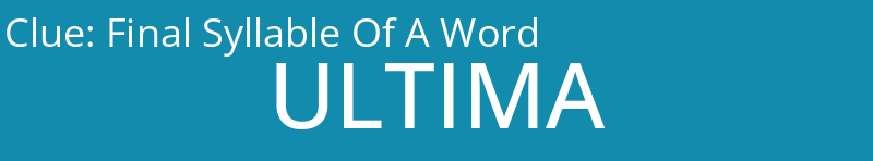 Final Syllable Of A Word