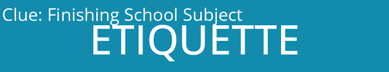 Finishing School Subject