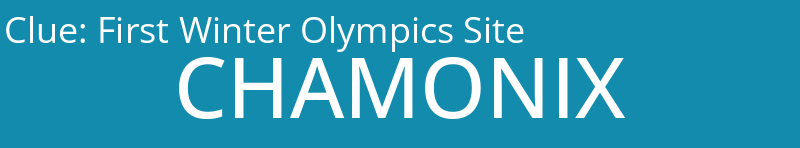 First Winter Olympics Site