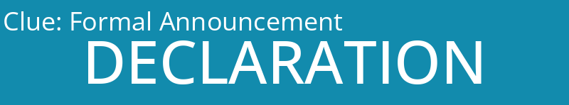 Formal Announcement