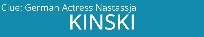 German Actress Nastassja