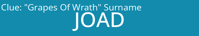 "Grapes Of Wrath" Surname