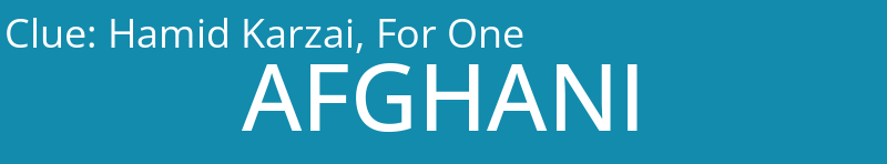 Hamid Karzai, For One