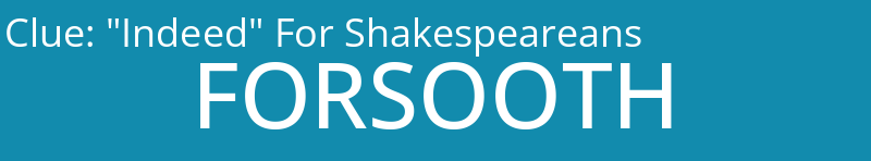"Indeed" For Shakespeareans