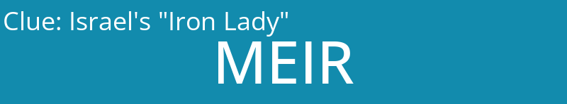 Israel's "Iron Lady"