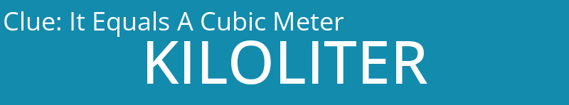 It Equals A Cubic Meter