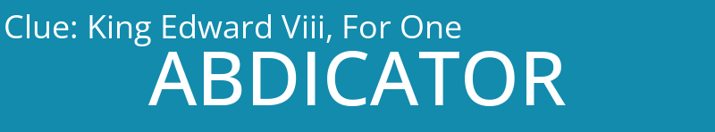 King Edward Viii, For One