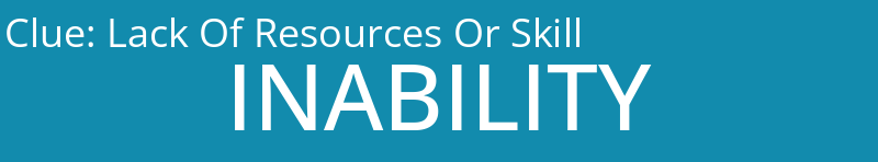 Lack Of Resources Or Skill