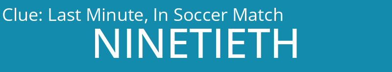 Last Minute, In Soccer Match