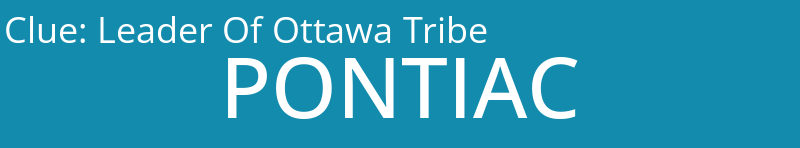 Leader Of Ottawa Tribe
