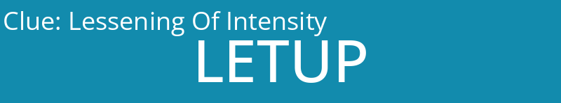 Lessening Of Intensity