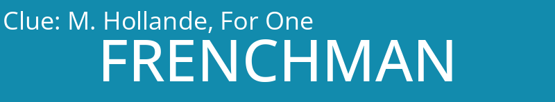 M. Hollande, For One