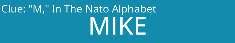 "M," In The Nato Alphabet