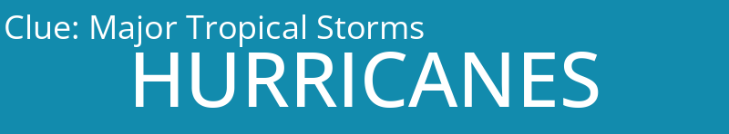 Major Tropical Storms