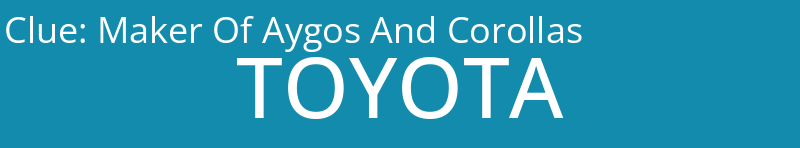 Maker Of Aygos And Corollas