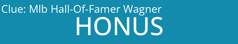 Mlb Hall-Of-Famer Wagner