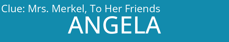 Mrs. Merkel, To Her Friends