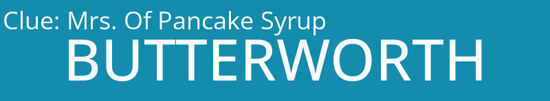Mrs. Of Pancake Syrup