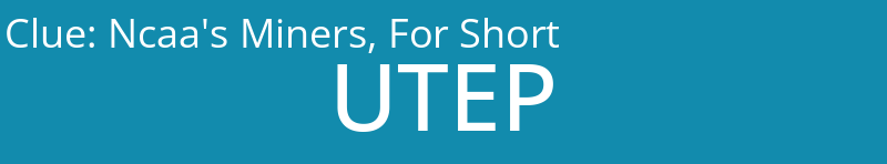 Ncaa's Miners, For Short