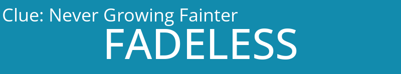 Never Growing Fainter