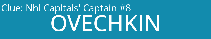 Nhl Capitals' Captain #8