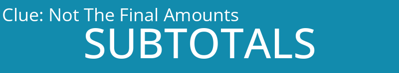 Not The Final Amounts