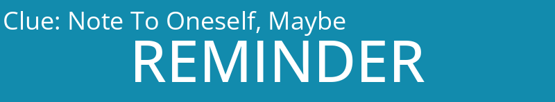 Note To Oneself, Maybe