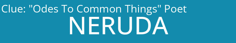 "Odes To Common Things" Poet