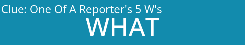 One Of A Reporter's 5 W's