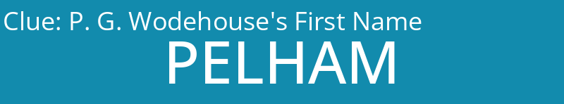 P. G. Wodehouse's First Name