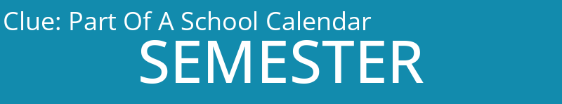 Part Of A School Calendar