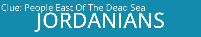 People East Of The Dead Sea