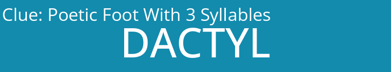 Poetic Foot With 3 Syllables