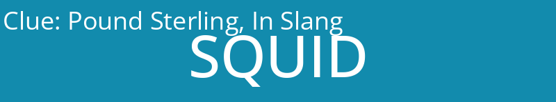 Pound Sterling, In Slang