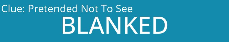 Pretended Not To See